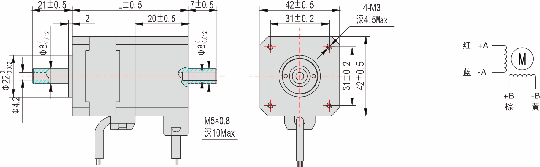 42mm 系列 中空軸閉環(huán)步進電機