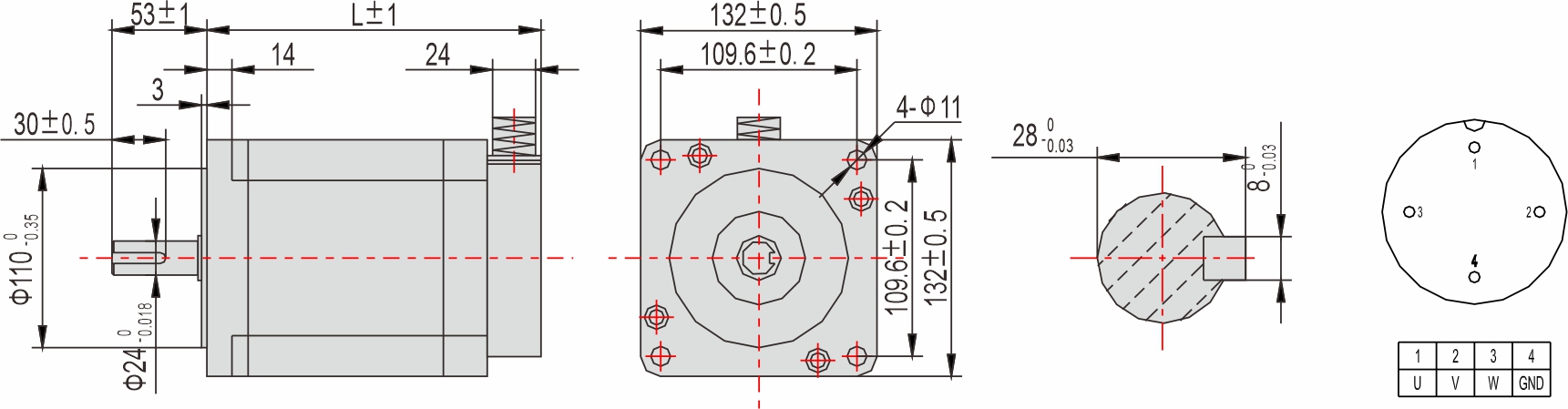 英士達(dá)機(jī)電 130mm步進(jìn)電機(jī)
