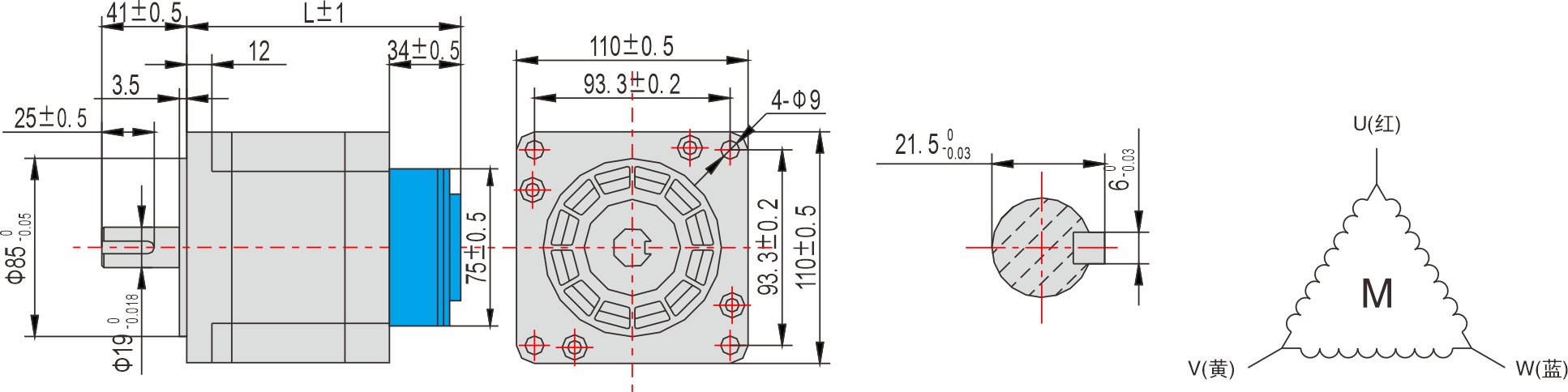英士達(dá)機(jī)電 110mm帶剎車(chē)步進(jìn)電機(jī)