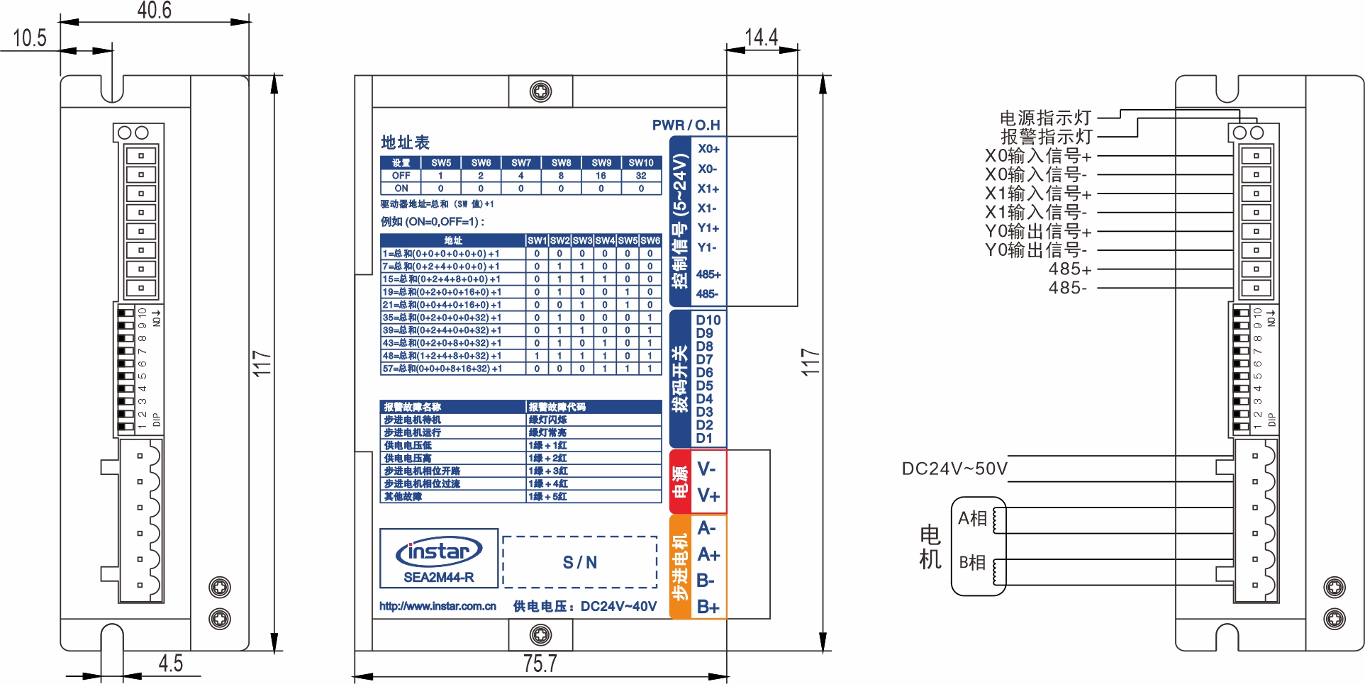 SEA2M44-R RS485總線閉環(huán)步進驅(qū)動器